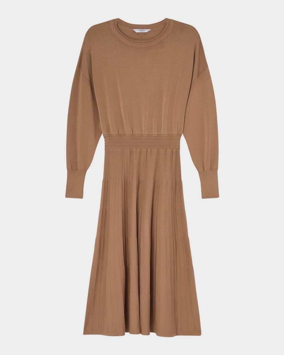 Blakely A-Line Textured Knit Midi Dress